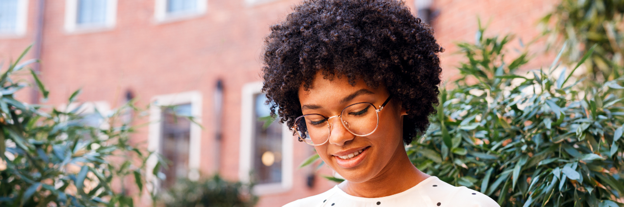 Young woman with glasses